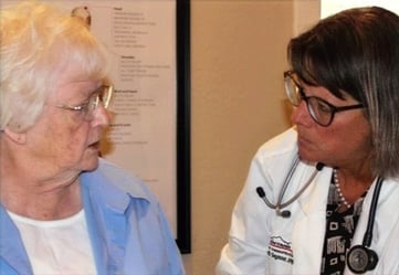 Nurse Practitioner talking with Patient